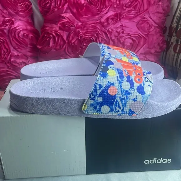 Adidas Adilette‎ Slides Sandals for Girls Size 6 Neon,Women 9