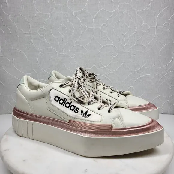 Adidas HyperSleek Womens 10 Off White Copper Metallic Platform Sneaker Shoe