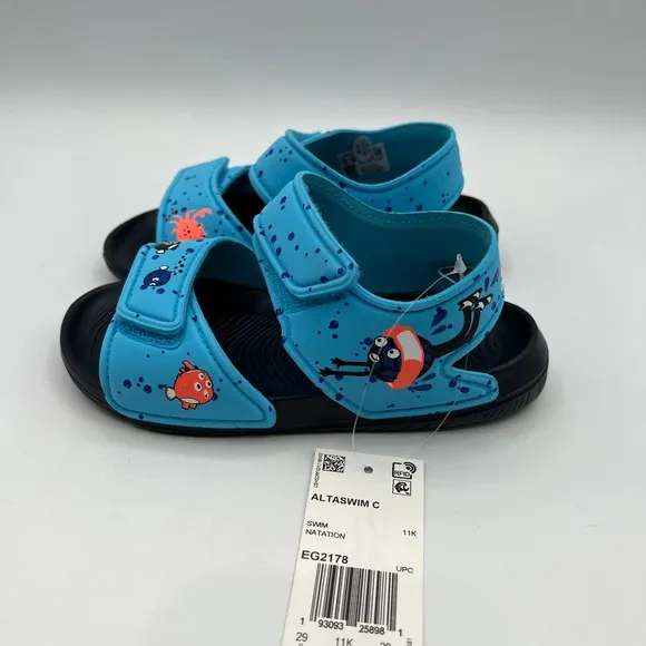 Adidas Kid's Altaswim C Summer Sandals Blue Size 11K EG2178