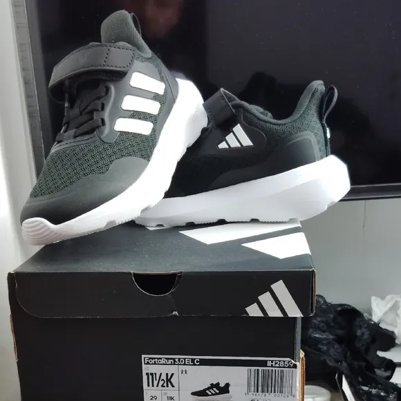 Adidas Kids FortaRun 3.0 Black and White Shoes