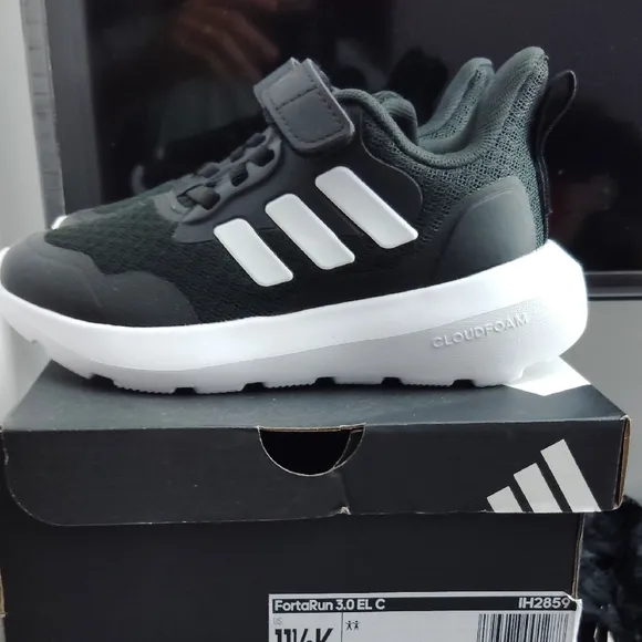 Adidas Kids FortaRun 3.0 Black and White Shoes