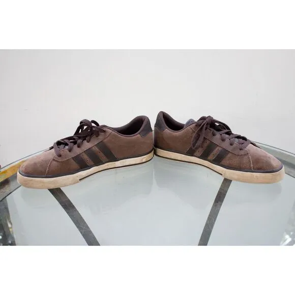 Adidas Neo Label Athletic Shoes Brown Black Suede U44882 Low Top Lace Up Size 9