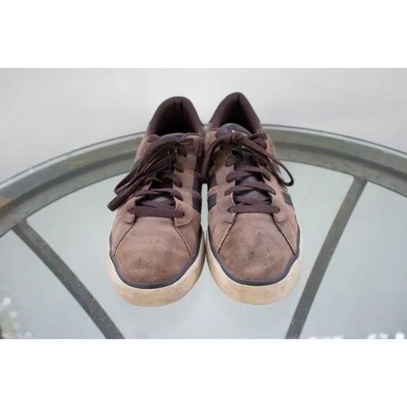 Adidas Neo Label Athletic Shoes Brown Black Suede U44882 Low Top Lace Up Size 9