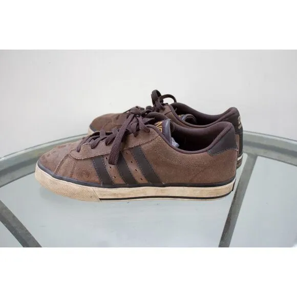 Adidas Neo Label Athletic Shoes Brown Black Suede U44882 Low Top Lace Up Size 9