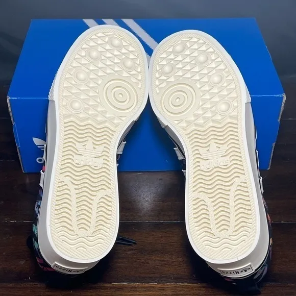 ADIDAS Nizza Low Top Platform Shoe HQ9857 | Neon Stripe 80s 90s Print
