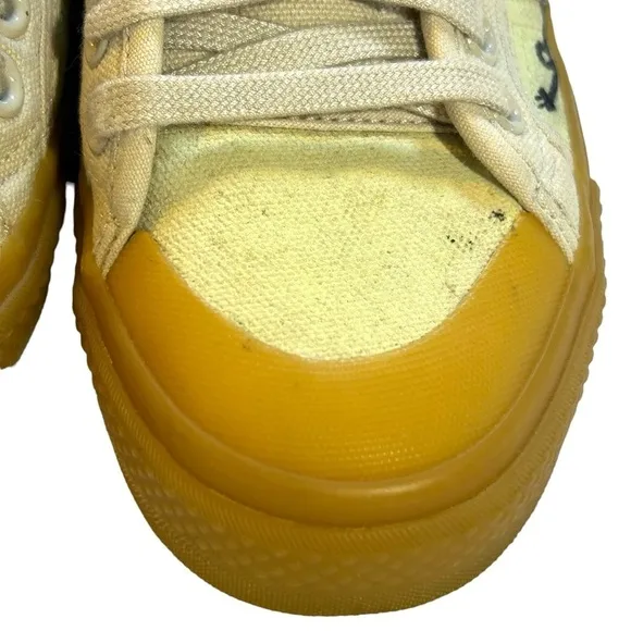 Adidas Nizza Platform Shoes Rare Unique Lemony Cream Color w/ Music Graphics 8