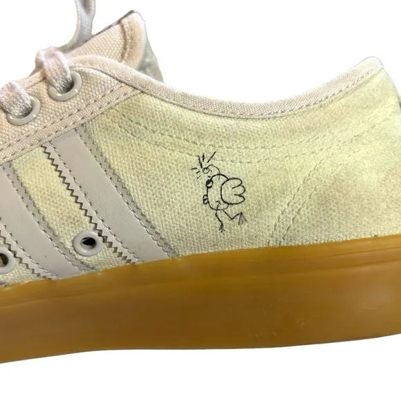 Adidas Nizza Platform Shoes Rare Unique Lemony Cream Color w/ Music Graphics 8