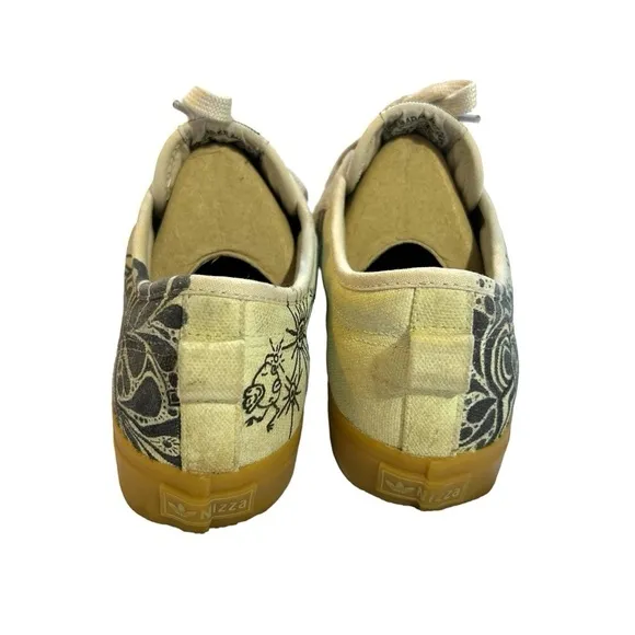 Adidas Nizza Platform Shoes Rare Unique Lemony Cream Color w/ Music Graphics 8