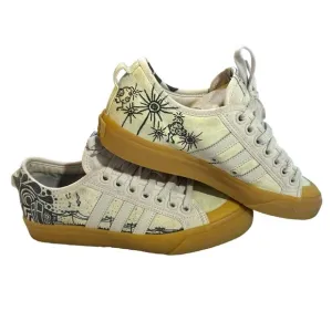 Adidas Nizza Platform Shoes Rare Unique Lemony Cream Color w/ Music Graphics 8