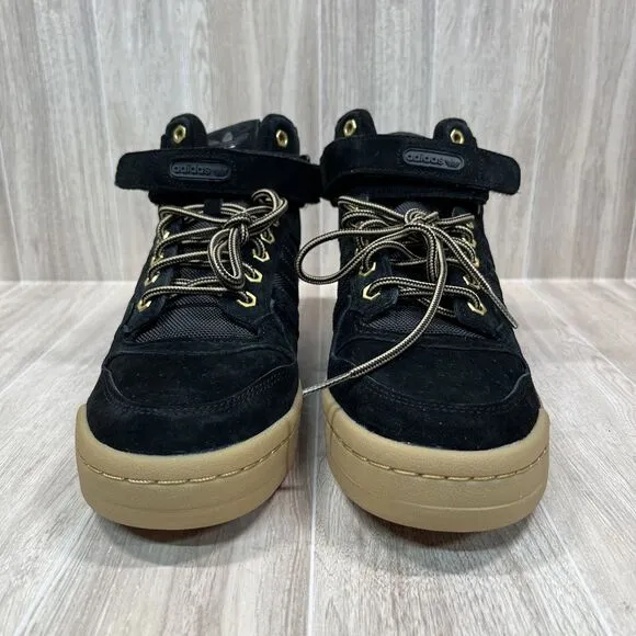 Adidas Originals Forum Mid Athletic Black Gum Suede Shoes GZ4620 Men's Size 10.5