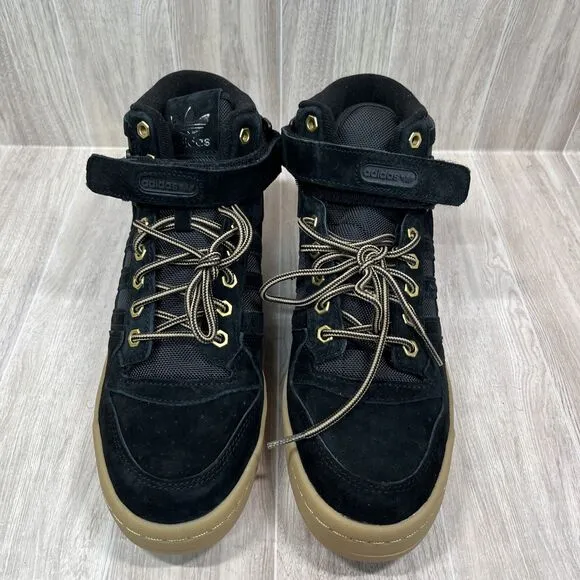 Adidas Originals Forum Mid Athletic Black Gum Suede Shoes GZ4620 Men's Size 10.5