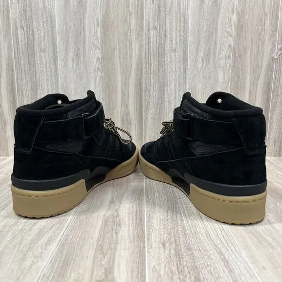 Adidas Originals Forum Mid Athletic Black Gum Suede Shoes GZ4620 Men's Size 10.5
