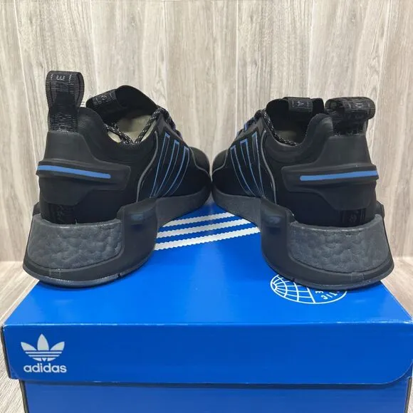 Adidas Originals NMD R1 V3 Athletic Boost Shoes Black Blue HQ6637 Men's Sz 10