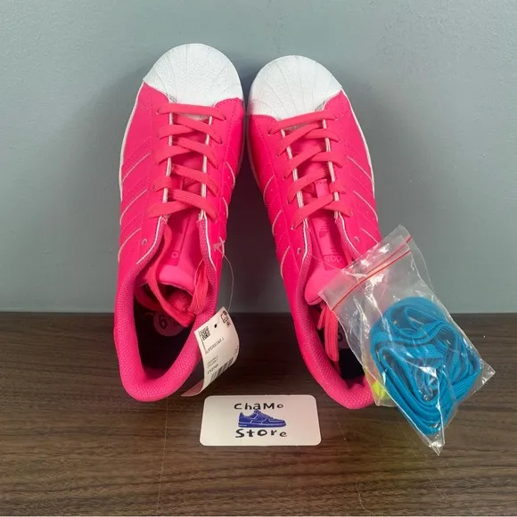 Adidas Originals Superstar Pink Athletic Shoes Sneakers FY2745 Kids Sz 6.5