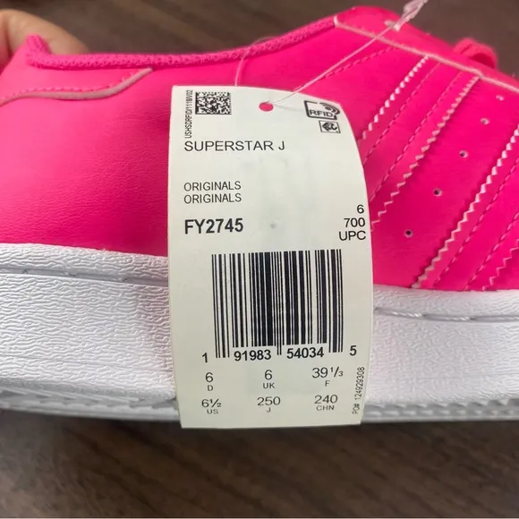 Adidas Originals Superstar Pink Athletic Shoes Sneakers FY2745 Kids Sz 6.5