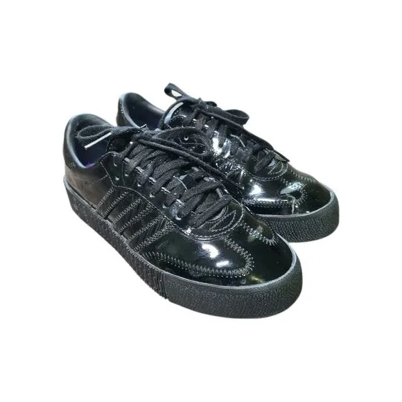adidas Sambarose Patent Black Sneakers Shoes Women's Size 6 Platform