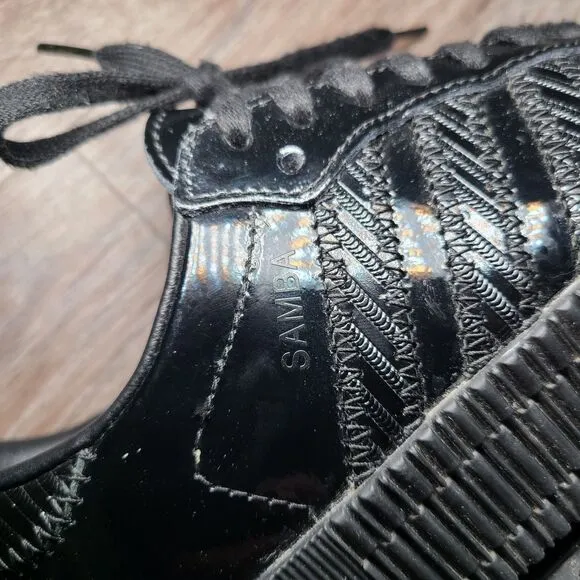 adidas Sambarose Patent Black Sneakers Shoes Women's Size 6 Platform