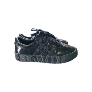 adidas Sambarose Patent Black Sneakers Shoes Women's Size 6 Platform
