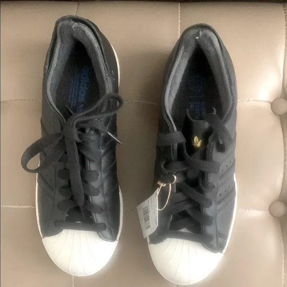 Adidas Superstar Black and White Athletic Shoes Sleek Design