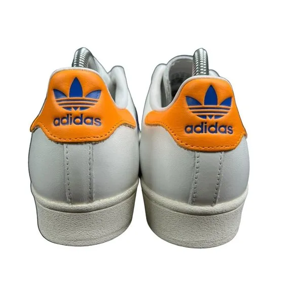 Adidas Superstar White Orange Rush Snakeskin Shoes FZ6476 Men's Size 7