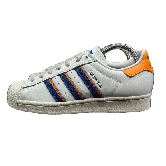 Adidas Superstar White Orange Rush Snakeskin Shoes FZ6476 Men's Size 7