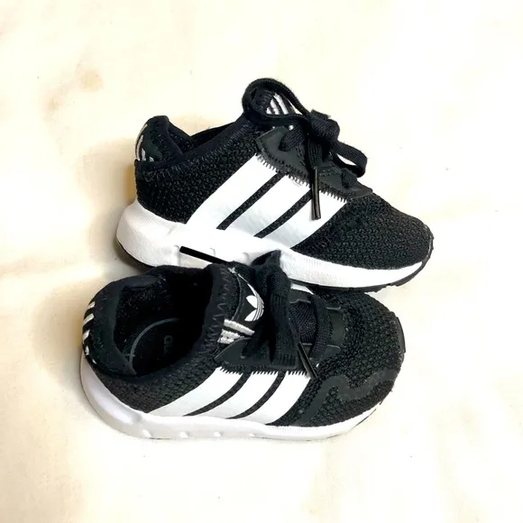 Adidas Swift Run X shoes black white athletic baby shoes