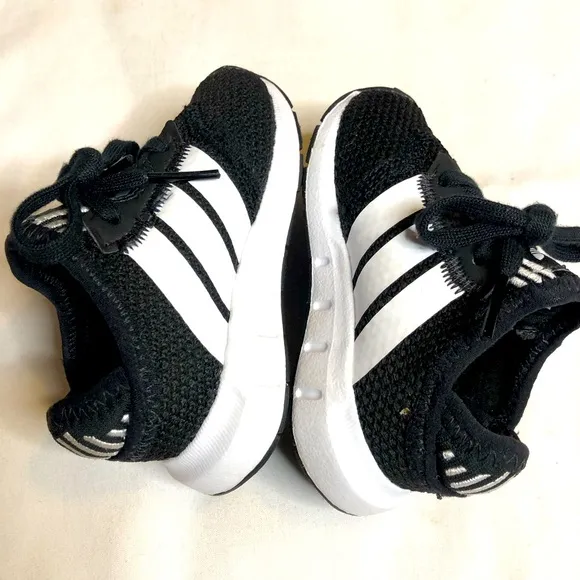 Adidas Swift Run X shoes black white athletic baby shoes