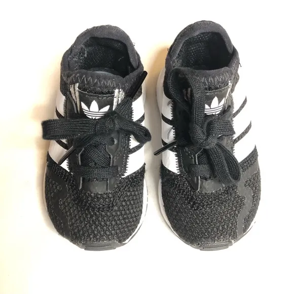 Adidas Swift Run X shoes black white athletic baby shoes