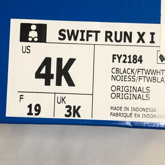 Adidas Swift Run X shoes black white athletic baby shoes