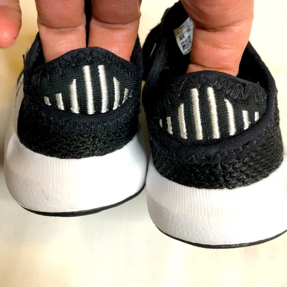 Adidas Swift Run X shoes black white athletic baby shoes