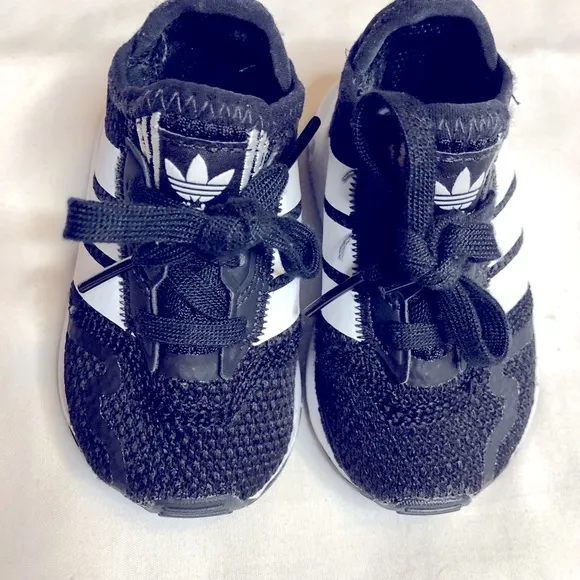 Adidas Swift Run X shoes black white athletic baby shoes