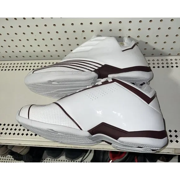 Adidas TMAC 2 Restomod Mens Athletic Basketball Shoes Size 10.5 White Maroon