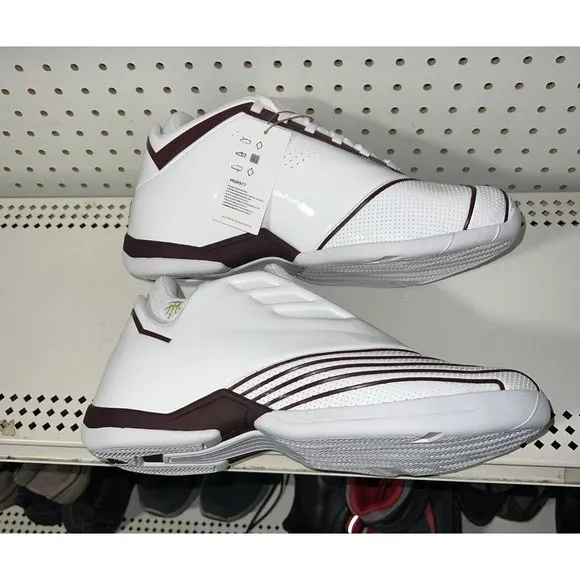 Adidas TMAC 2 Restomod Mens Athletic Basketball Shoes Size 10.5 White Maroon