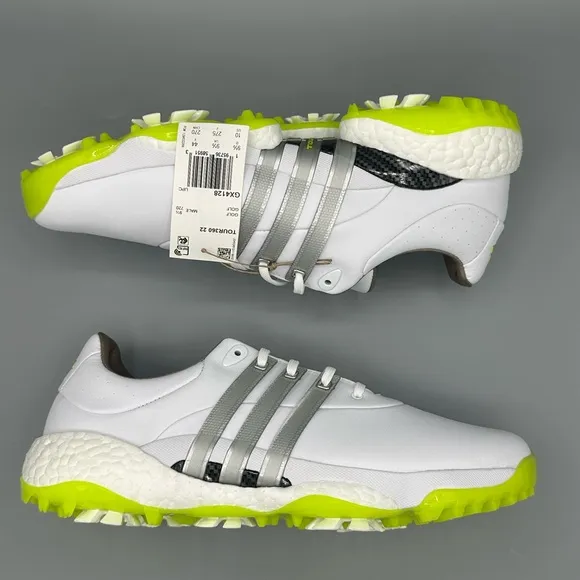 Adidas Tour360 22 GX4128 Mens White Leather Lace Up Athletic Golf Shoes Size 10