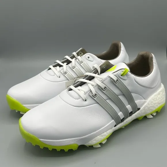 Adidas Tour360 22 GX4128 Mens White Leather Lace Up Athletic Golf Shoes Size 10