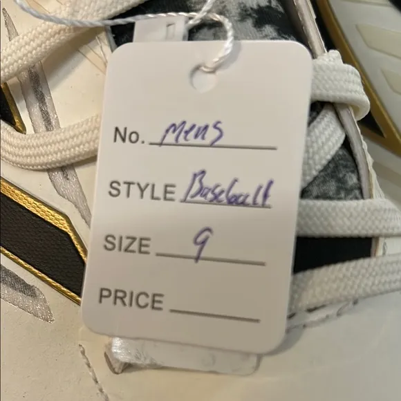 Adidas White and Gold Athletic Shoes Sz 9
