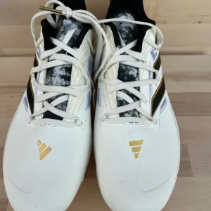 Adidas White and Gold Athletic Shoes Sz 9