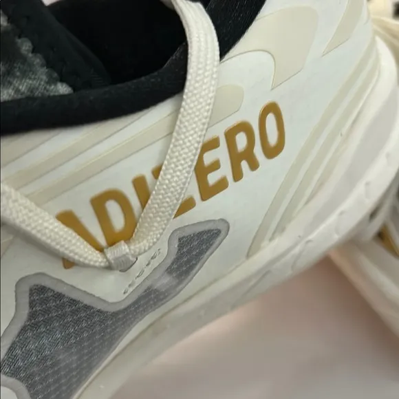 Adidas White and Gold Athletic Shoes Sz 9