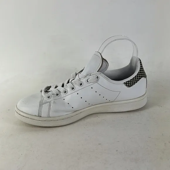Adidas white black Stan smith reptile scales print athletic sneakers mens size 6