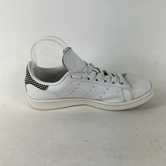 Adidas white black Stan smith reptile scales print athletic sneakers mens size 6