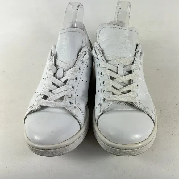 Adidas white black Stan smith reptile scales print athletic sneakers mens size 6