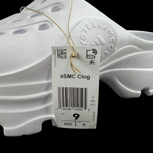 Adidas x Stella McCartney Triple White Platform Clogs Women's Size 9
