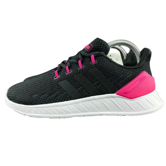 Adidas Youth Girl's Questar Flow NXT Black White Pink Shoes H04205 Sizes 11K-6.5