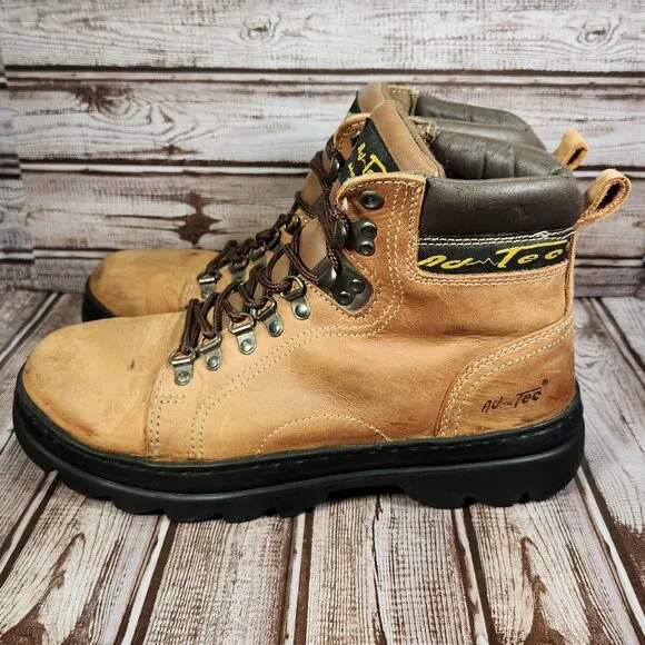 ADTEC 1987 Men's 9.5 Crazy Horse Soft Toe 6&quot; Lace Up Work Leather Hiker Boots
