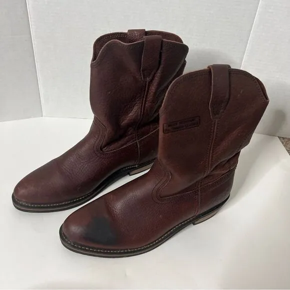 AdTec Men's 11” Ranch Wellington Reddish Brown Leather Western Work Boot Sz 10.5