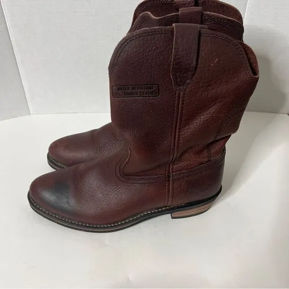 AdTec Men's 11” Ranch Wellington Reddish Brown Leather Western Work Boot Sz 10.5