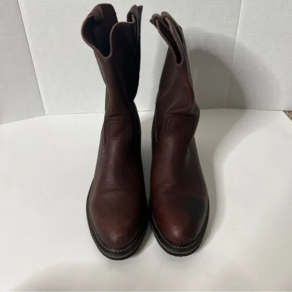 AdTec Men's 11” Ranch Wellington Reddish Brown Leather Western Work Boot Sz 10.5