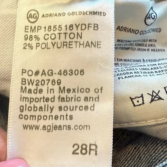 AG-ED Denim Adriano Goldschmied The Prima Cigarette Ankle Jeans Women's Size 28R
