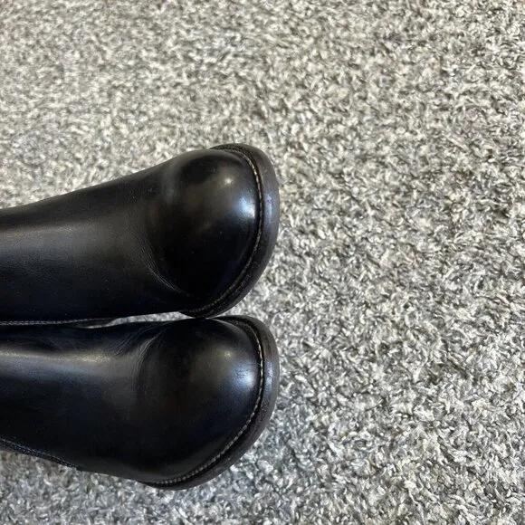 AGL Attilio Giusti Leombruni Sz 39 US 9 Black Leather Ankle Boots Double Zip