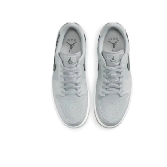 Air Jordan Men's 1 Low G Golf Shoes - Color: Wolf Grey/White